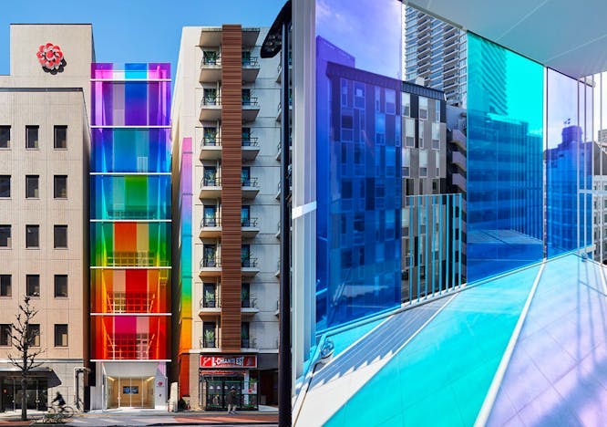 vertical-rainbow-office-building-sako Architects